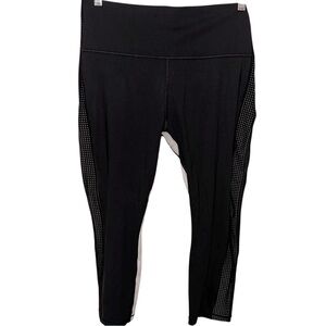 EUC Athleta Black Leggings with White Detail